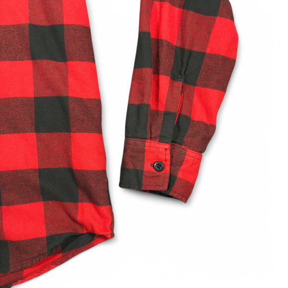 American Eagle Shirt Adult MEDIUM Red Black Buffalo Plaid Flannel Lumberjack - Picture 5 of 11